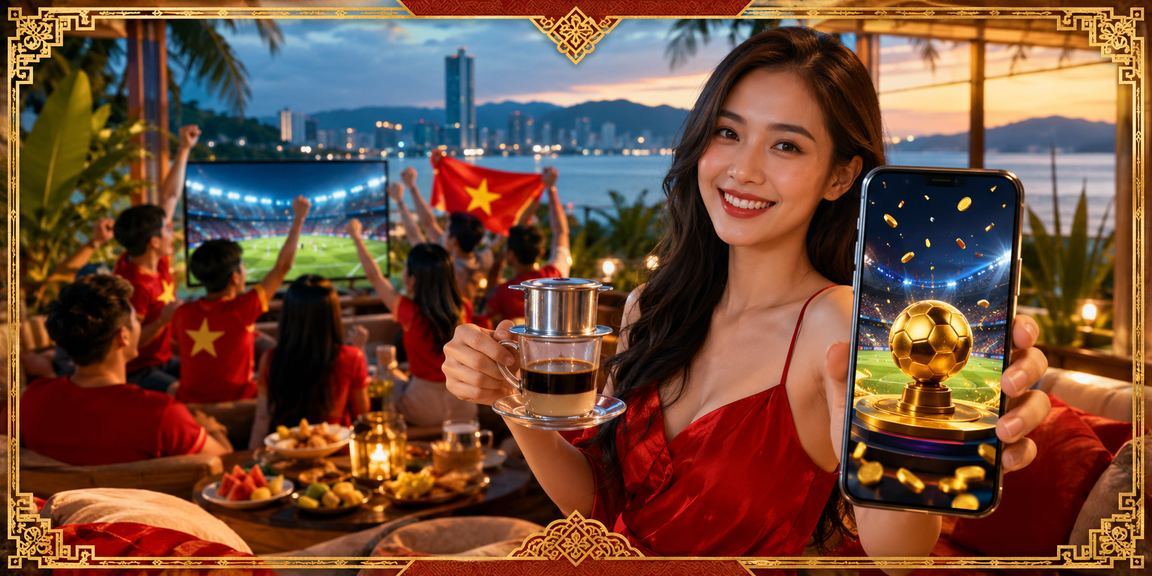 Người dùng Đà Nẵng xem bóng đá và lịch kèo trên điện thoại trong quán cà phê